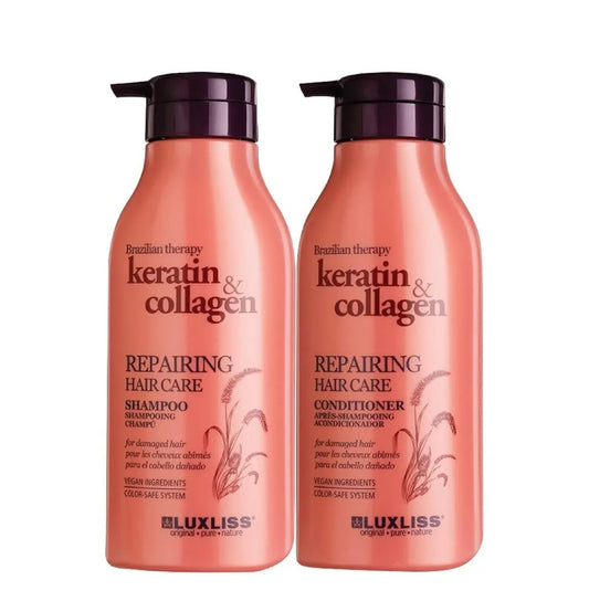 Luxliss Keratin & Collagen Brazilian Therapy Shampoo & Conditioner 500ML