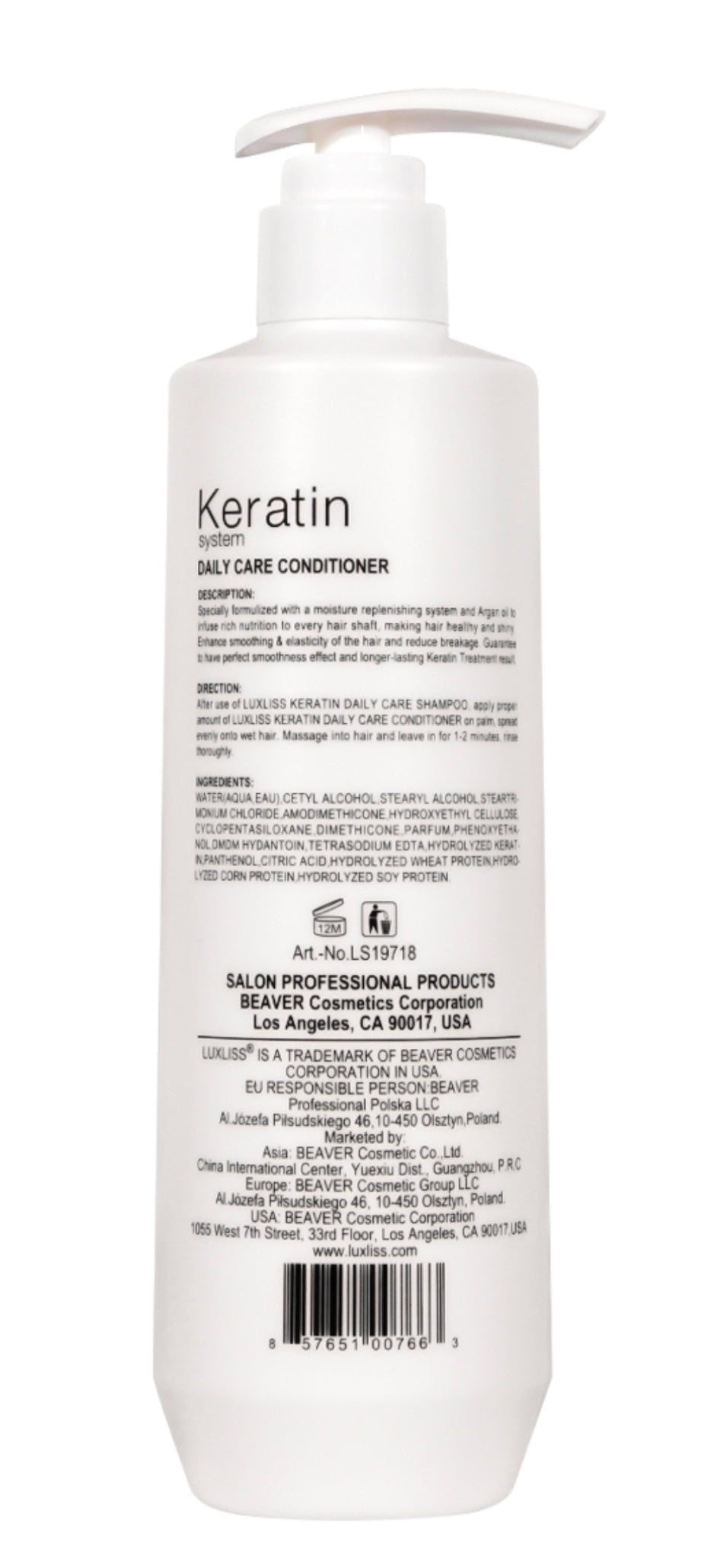 Luxliss Professional Keratin Daily Care Conditioner 500ml