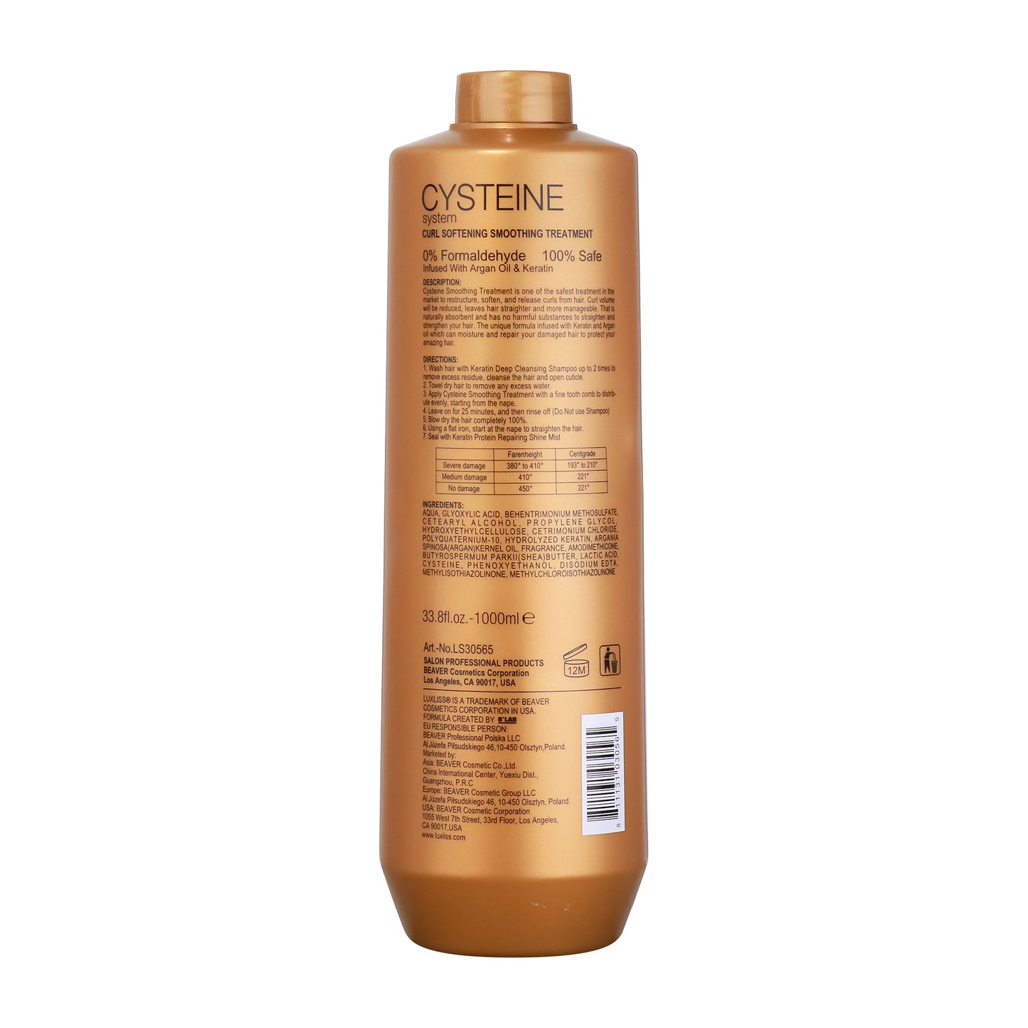 Luxliss Profesional Cysteine System Curl Softening Smoothing Treatment