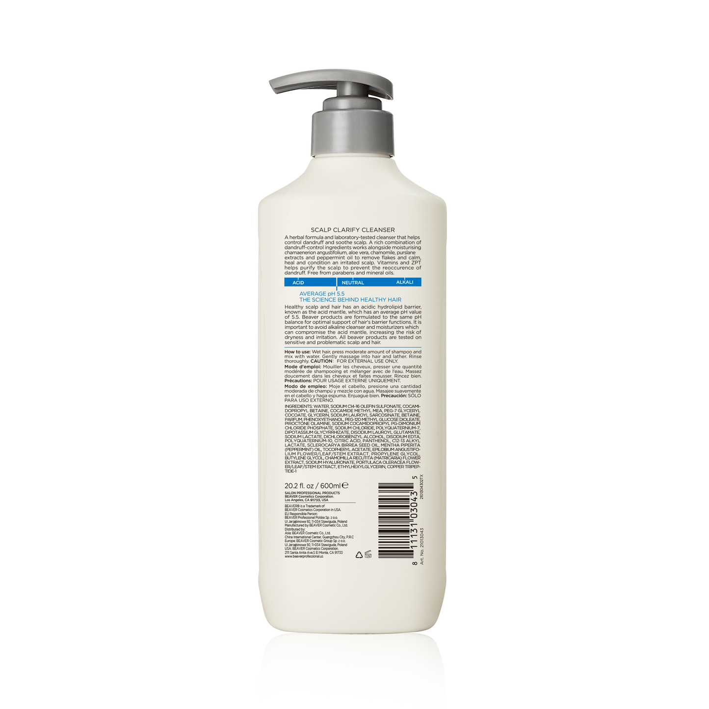 Beaver Professional Anti-dandruff Scalp Clarify Cleanser 600ml